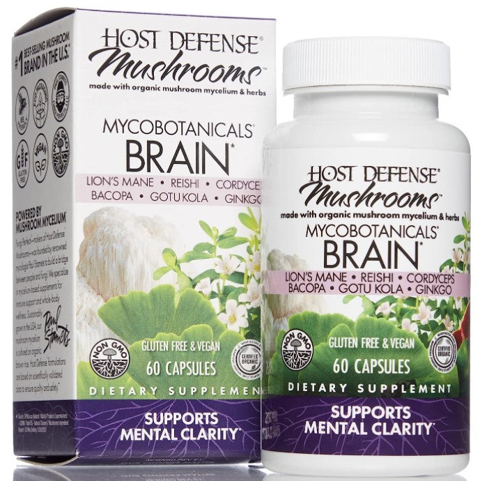 Host Defense MycoBotanicals Brain 60 Vegetarian Capsules