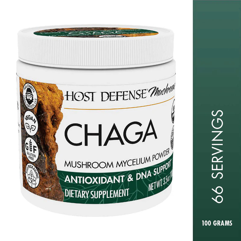 Host Defense Chaga Mushroom Mycelium Powder, 3.5oz (100g)