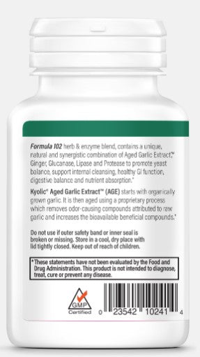 Formula 102 Aged Garlic Extract™, Cleanse & Digestion, 100 Veggie Capsules, by Kyolic®