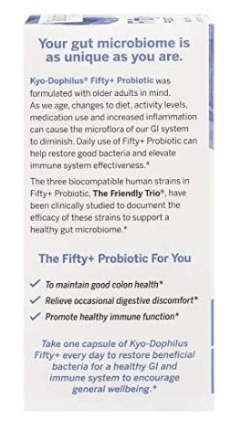 Kyo-Dophilus, Fifty+ Probiotic, 6 Billion CFU, 30 Vegetarian Capsules, by Kyolic