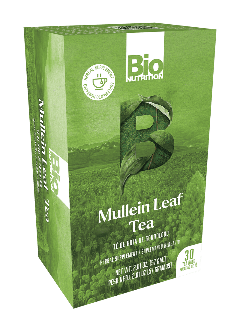 Mullein Leaf Tea Caffeine Free 30 Tea Bags, 2.01 oz (57 gm) by Bio Nutrition