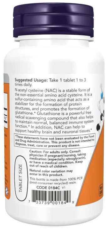 NAC 1,000 mg, 60 Tablets, by Now Foods