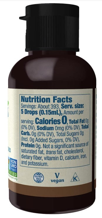 Better Stevia Zero-Calorie Liquid Sweetener, Coconut 2 fl oz (59 mL), by NOW