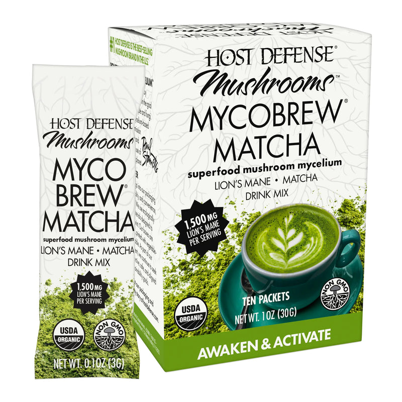 Host Defense Mycobrew Matcha Packets, 1oz (30g)