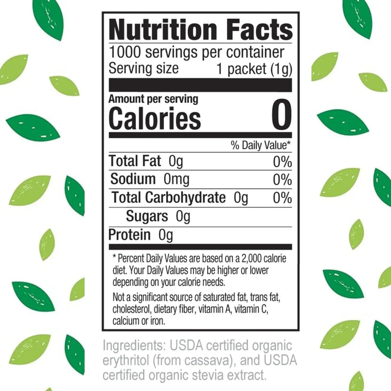 Organic Stevia Original Blend Packets 1,000 Packets 35.3 oz (1000 g) by Stevita Naturals