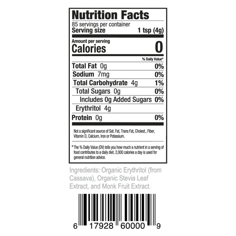 Organic Monk Fruit and Stevia Baking Sugar Alternative Blend Bake-It-Better Pouch 12 oz (341 g) by Stevita Naturals