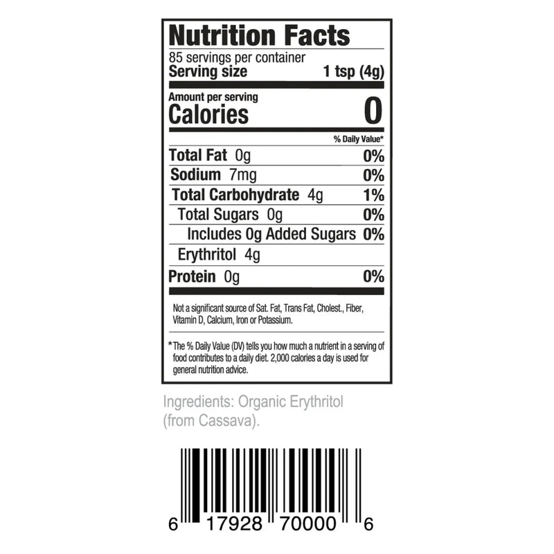 Organic Erythritol Keto Baking Sugar Bake-It-Better Alternative Pouch 12 oz (341 g) by Stevita Naturals