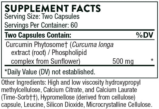 Curcumin Phytosome, Sustained Release, 500 mg, 120 Capsules, by Thorne