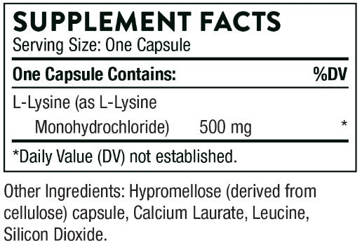 Lysine 500 mg, 60 Capsules, by Thorne