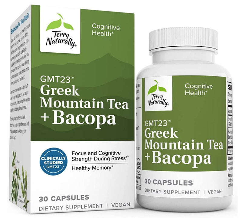 Terry Naturally GMT23™ Greek Mountain Tea + Bacopa, 30 Capsules, by Europharma