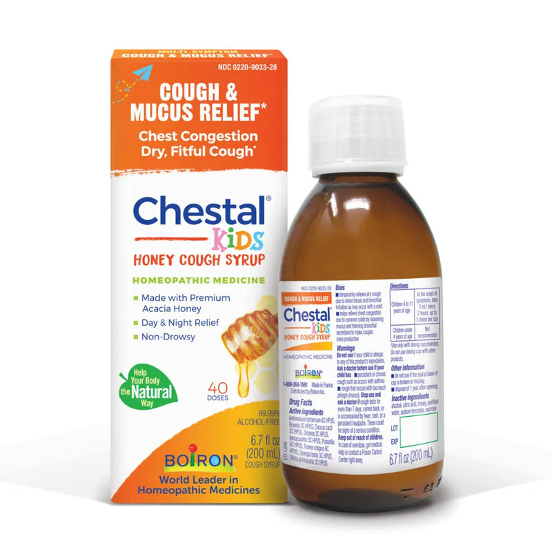 Chestal Kids Honey 6.7 oz (200 mL) by Boiron | Soothe Coughs Naturally