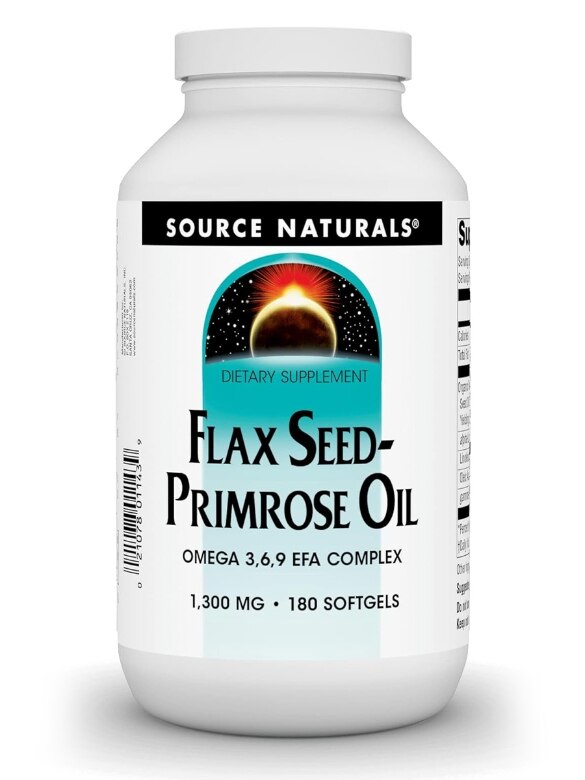Flax Seed-Primrose Oil, 1,300 mg, 180 Softgels by Source Naturals