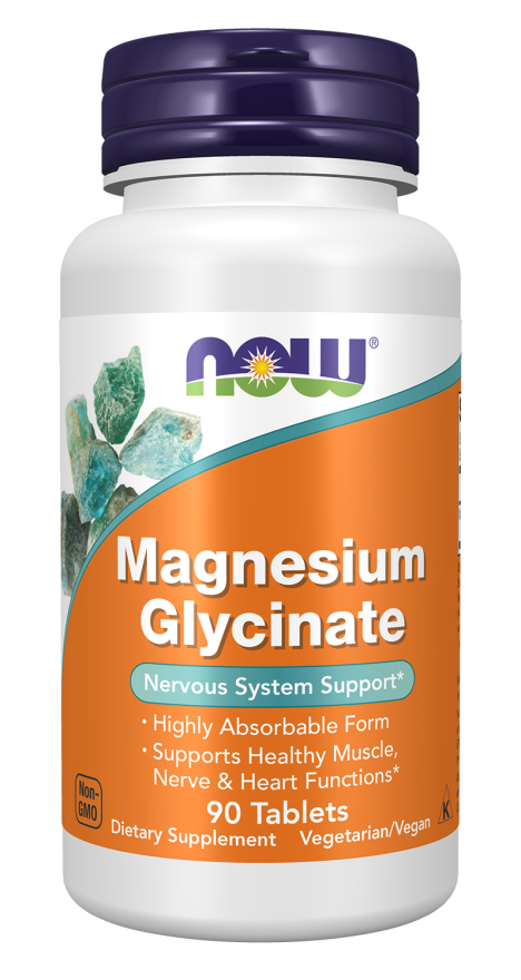 Magnesium Glycinate 200 mg 90 Tablets by NOW Foods