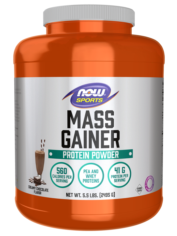 Mass Gainer Powder Creamy Chocolate Flavor 5.5 lbs (2.5 kg), NOW Foods