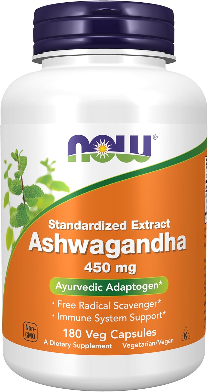 Standardized Extract Ashwagandha, 450 mg, 180 Veg Capsules by NOW