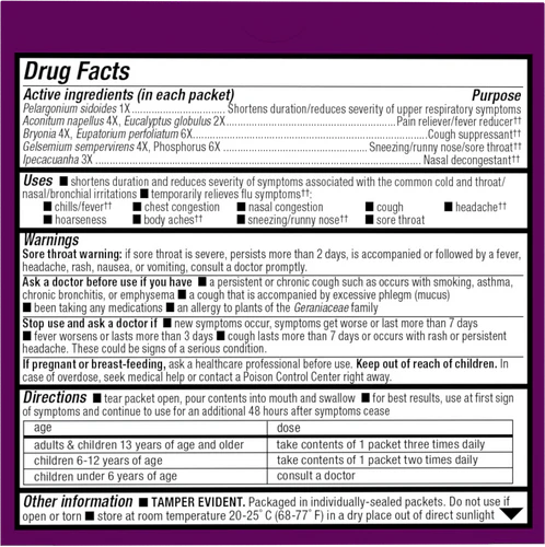 Umcka FastActives Cold+Flu Relief Berry Flavor 10 Packets by Nature's Way