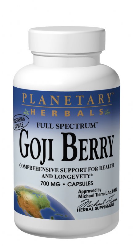 Full Spectrum Goji Berry 700 mg 180 Vegetarian Capsules by Planetary Herbals
