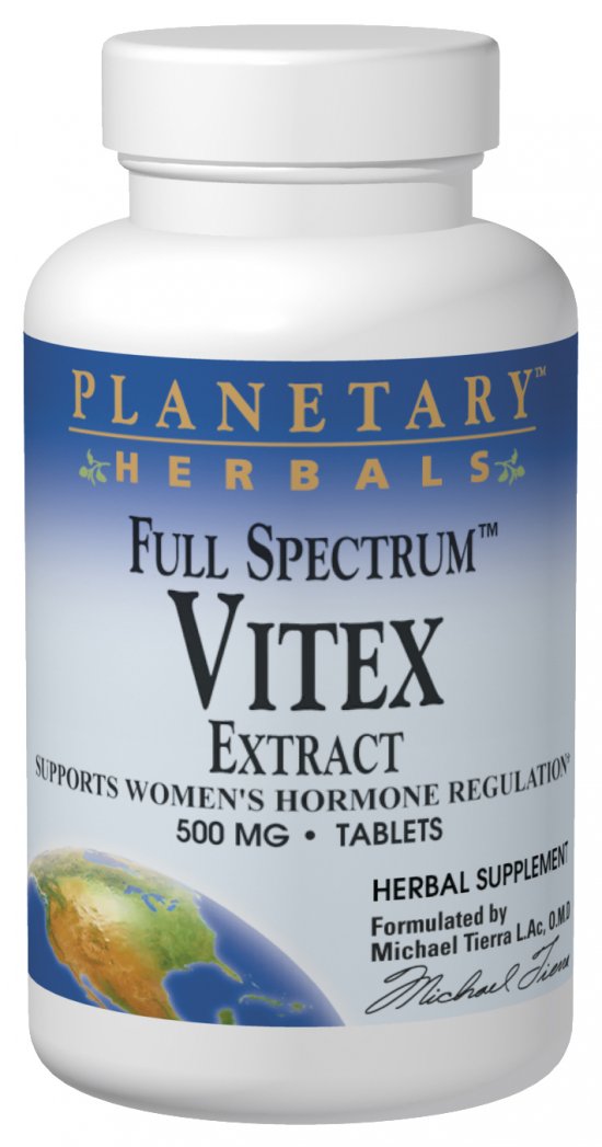 Full Spectrum Vitex Extract 500 mg 120 Tablets by Planetary Herbals