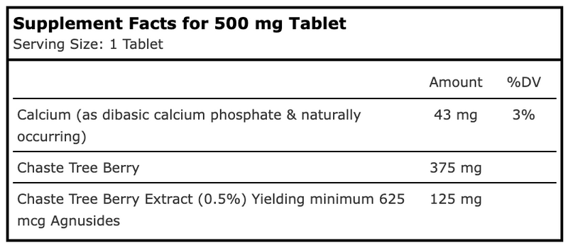 Full Spectrum Vitex Extract 500 mg 60 Tablets by Planetary Herbals