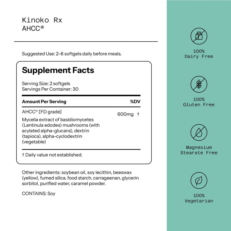 AHCC Kinoko Rx 300 mg 60 Softgels