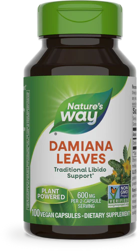 Damiana Leaves 300 mg 100 Vegetarian Capsules