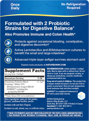 Probiotic Pearls Acidophilus 90 Once Daily Softgels