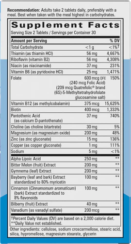 Blood Sugar Manager 60 Tablets