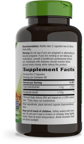 Fenugreek Seed 565 mg 180 Vegetarian Capsules