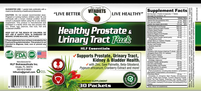 Healthy Prostate Urinary Tract Pack by Your Health & Vitadiets | Better ...