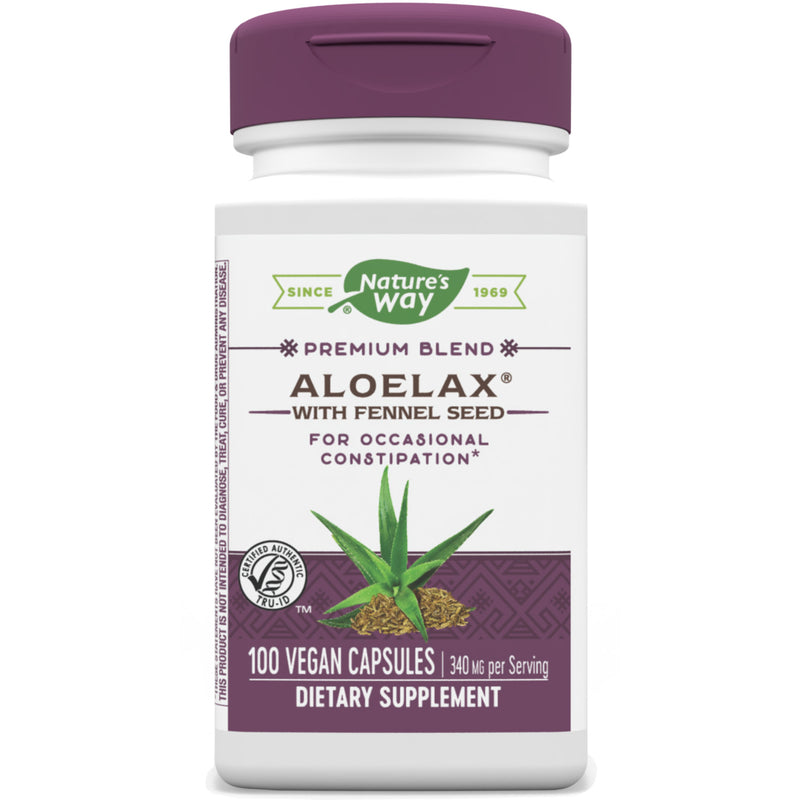 Aloelax with Fennel Seed 500 mg 100 Vegetarian Capsules by Nature&