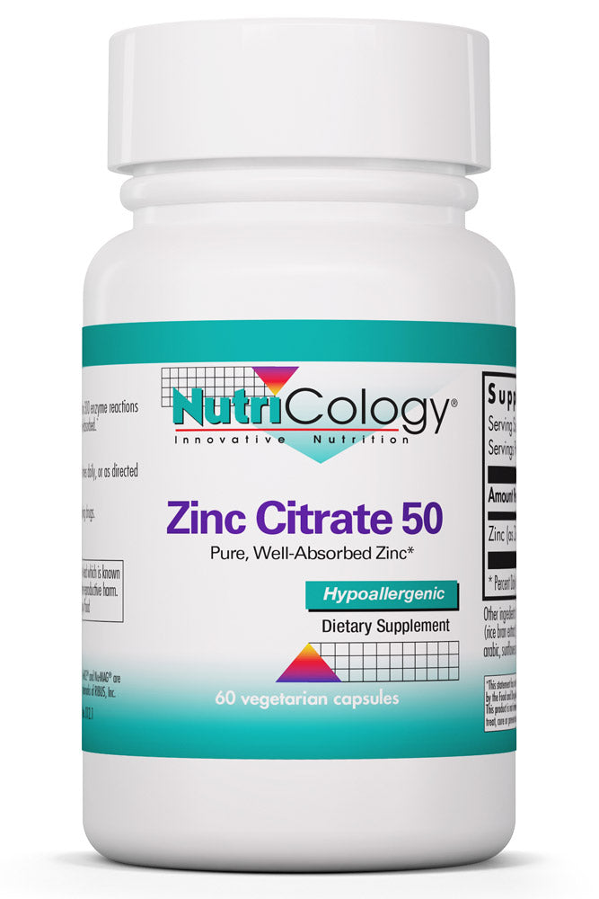 Zinc Citrate 50 60 Vegetarian Capsules by Nutricology best price