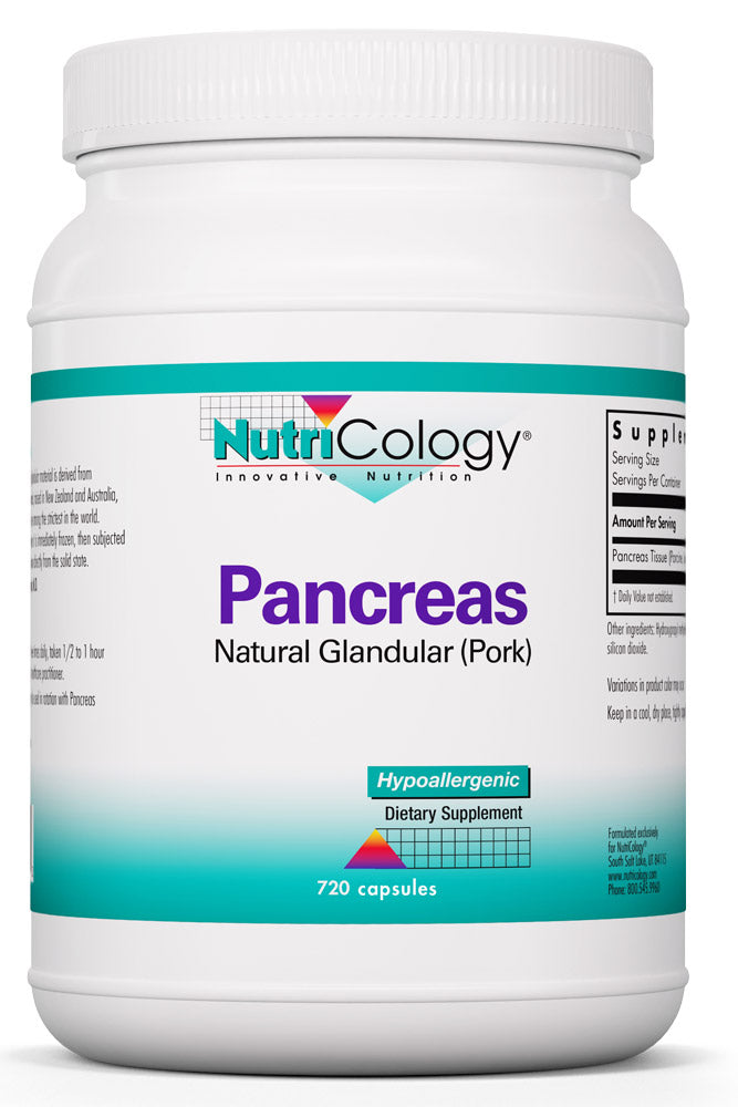 Pancreas Natural Glandular (Pork) 720 Vegicaps by Nutricology best price