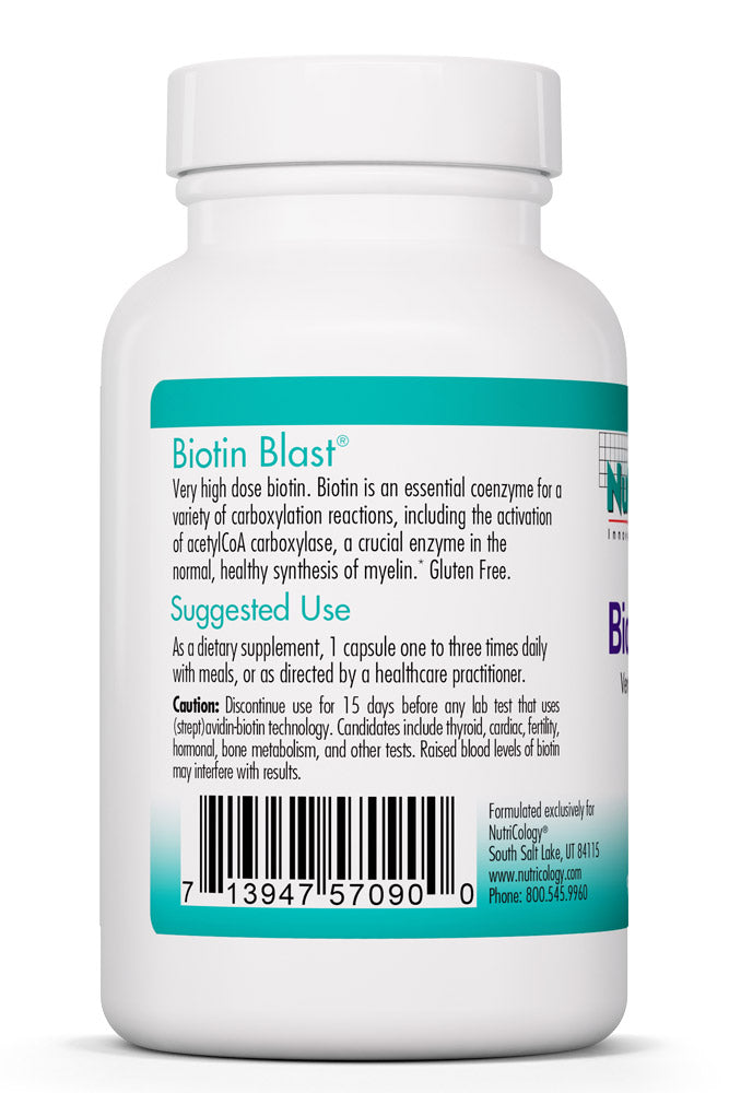 Biotin Blast 90 Vegetarian Capsules by Nutricology best price