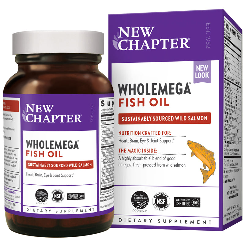 Wholemega Extra-Virgin Wild Alaskan Salmon Oil 1000 mg 60 Softgels by New Chapter best price