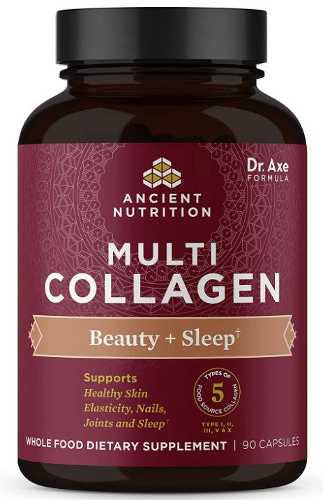 Dr. Axe Formula Multi Collagen Beauty & Sleep Support 90 Capsules, by Ancient Nutrition