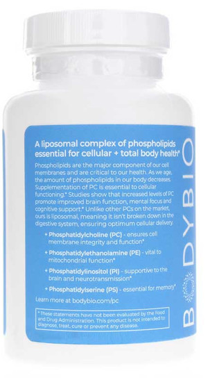 BodyBio PC (Phosphatidylcholine), 60 Non-GMO Softgels