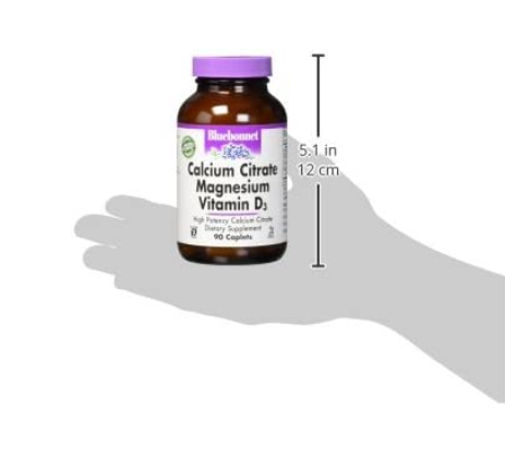 Calcium Citrate Magnesium Vitamin D3, 90 Caplets, by Bluebonnet