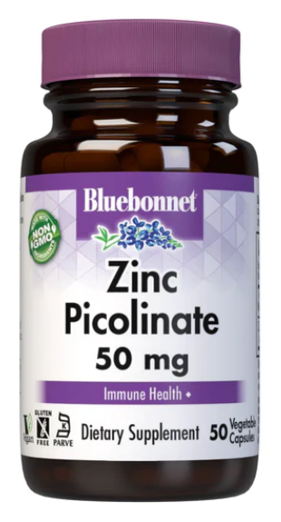 Zinc Picolinate, 50 mg, 50 Vegetable Capsules, by Bluebonnet