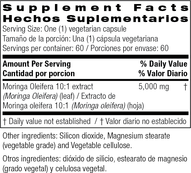 Moringa Super Food 5,000 mg 60 Vegetable Capsules by Bio Nutrition best price