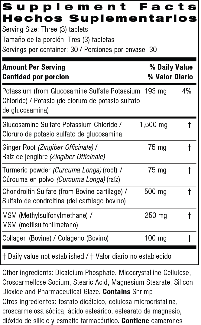 Advanced Glucosamine/Chondroition/MSM 2,500 mg 90 Tablets by Bio Nutrition best price