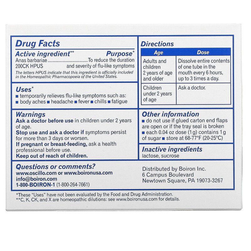 Oscillococcinum 12 Doses by Boiron best price