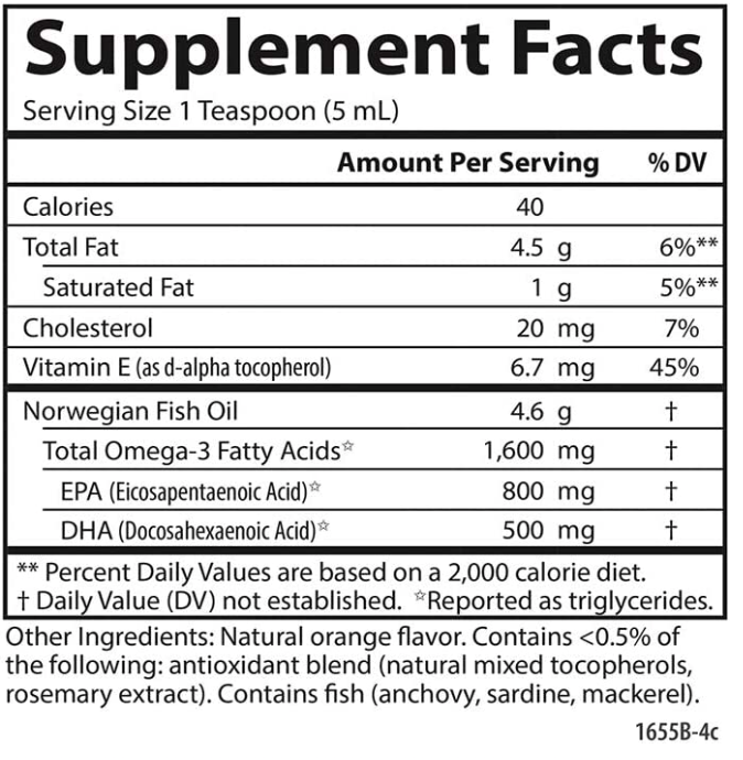 The Very Finest Fish Oil, Orange, 1600 mg Omega-3s, 16.9 fl oz (500 mL), by Carlson