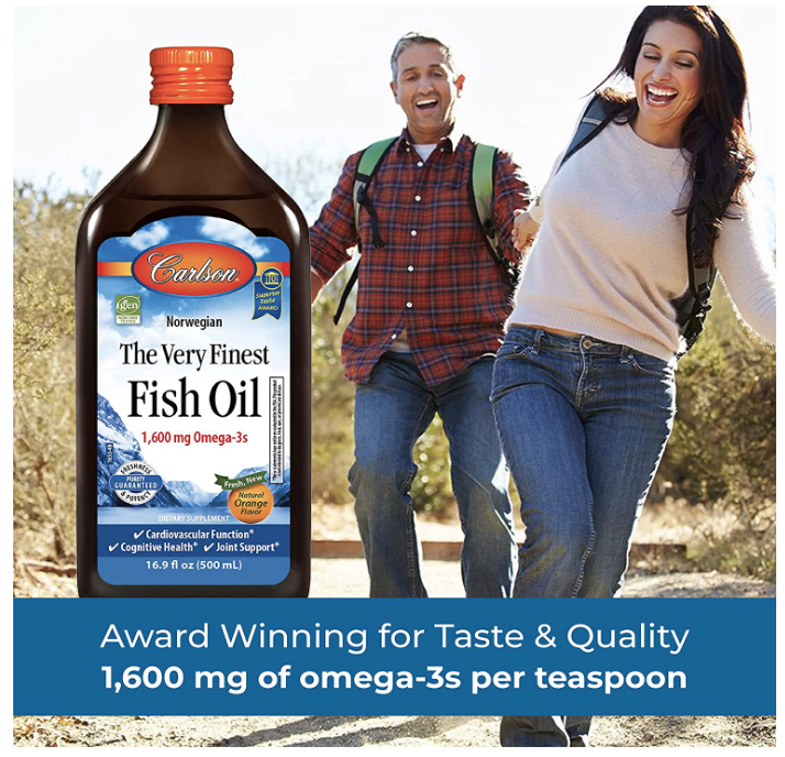 The Very Finest Fish Oil, Orange, 1600 mg Omega-3s, 16.9 fl oz (500 mL), by Carlson