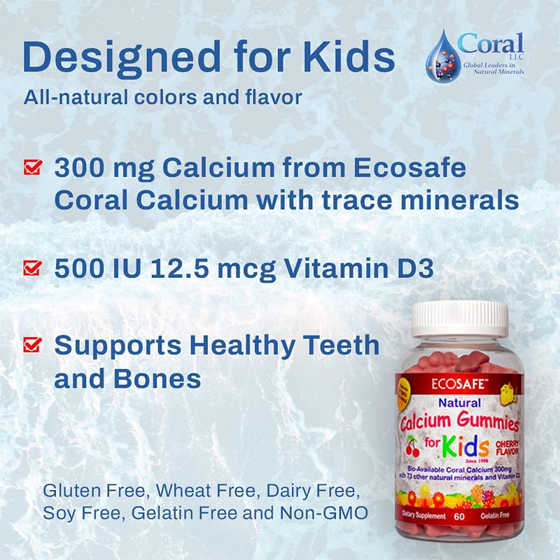 Coral Calcium Vitamin D3 Kids Gummies Cherry (60ct)