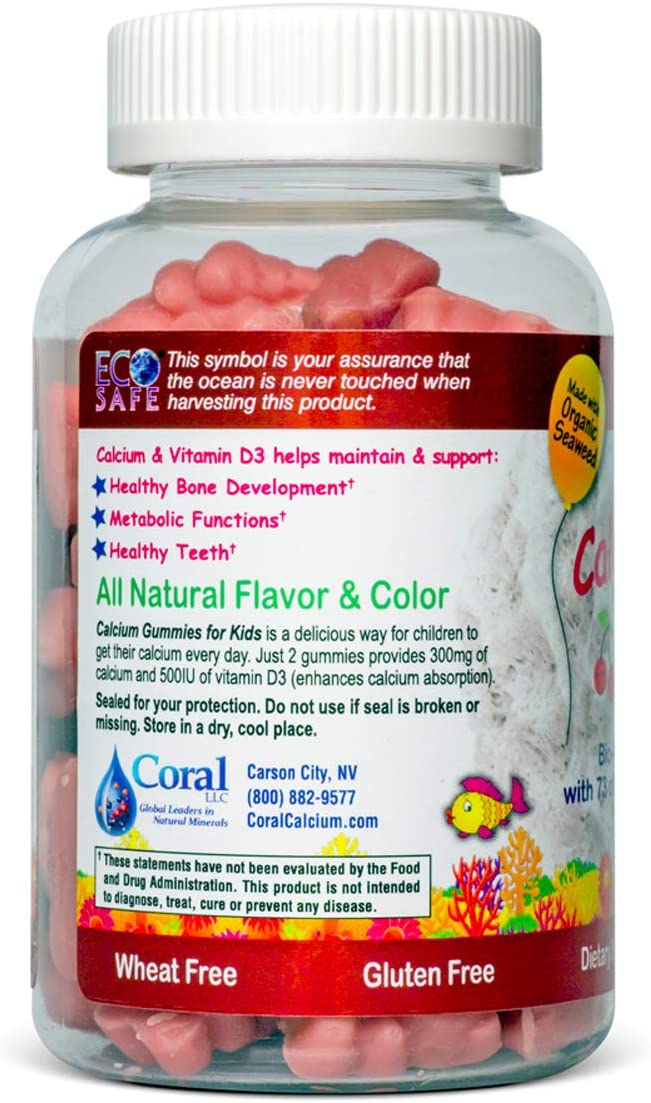 Coral Calcium Vitamin D3 Kids Gummies Cherry (60ct)