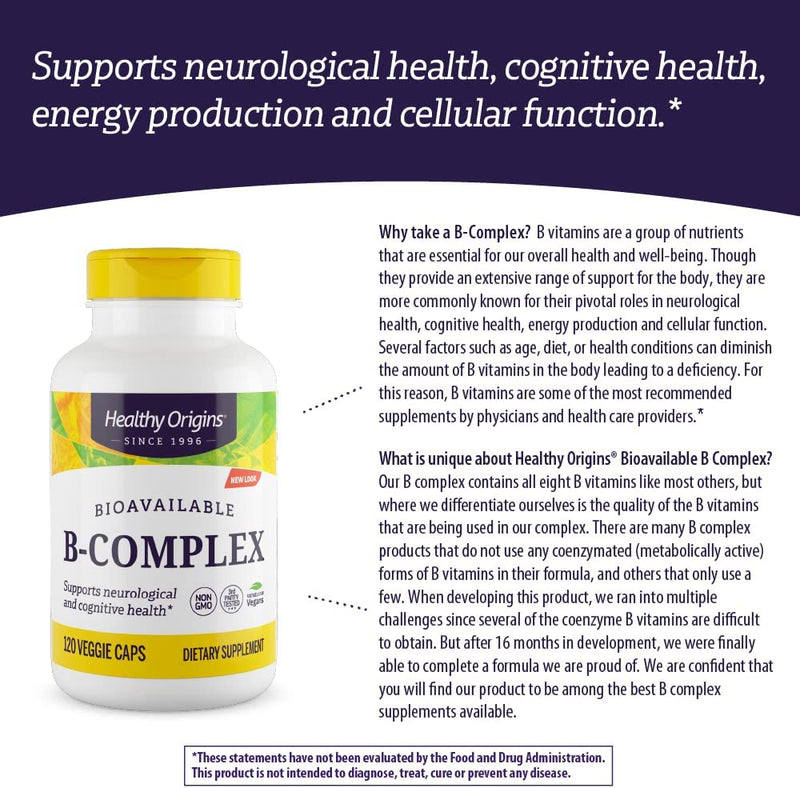 B-Complex Healthy Origins 120 Vegetarian Capsules