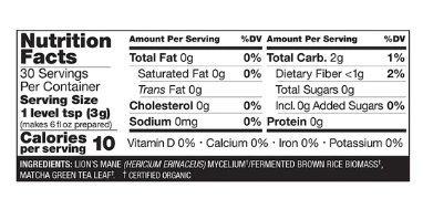 Host Defense Mycobrew Matcha Drink Mix Powder, 3.2 oz (90g)