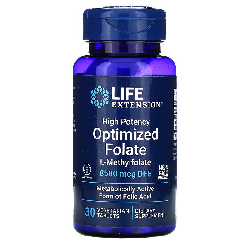 High Potency Optimized Folate 8500 mcg 30 Vege Tabs by Life Extension best price