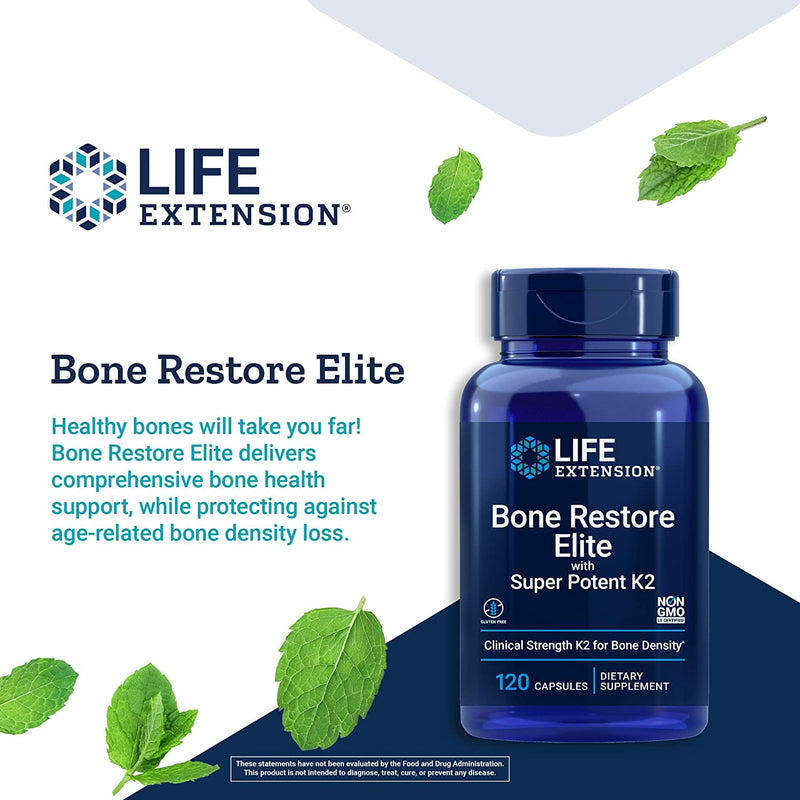 Life Extension, Bone Restore Elite, With Super Potent K2, 120 Capsules