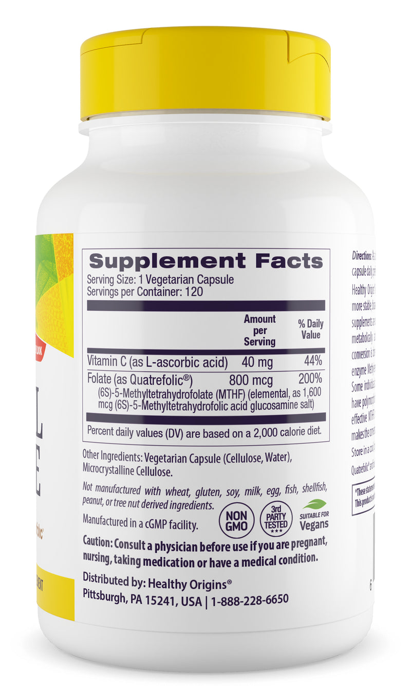 Methyl Folate 800 mcg 120 Veggie Caps by Healthy Origins best price